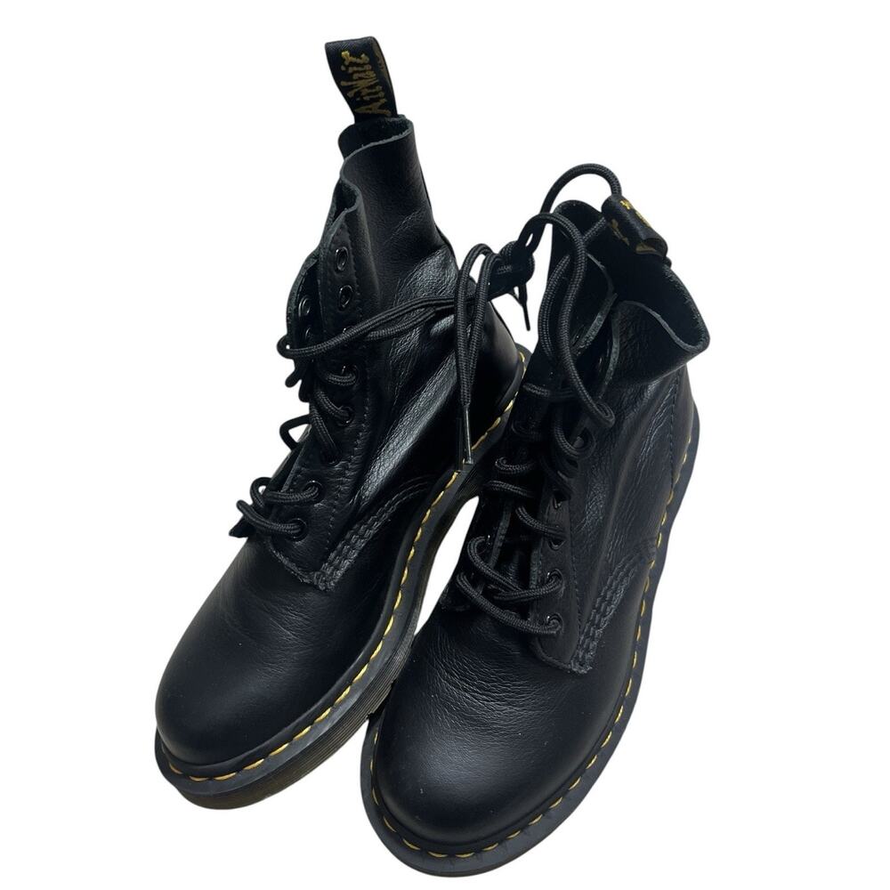Doc Dr. Marten's Black 1460 Pascal Virginia Leather Boots Women’s Size 6 Grunge - Picture 2 of 6